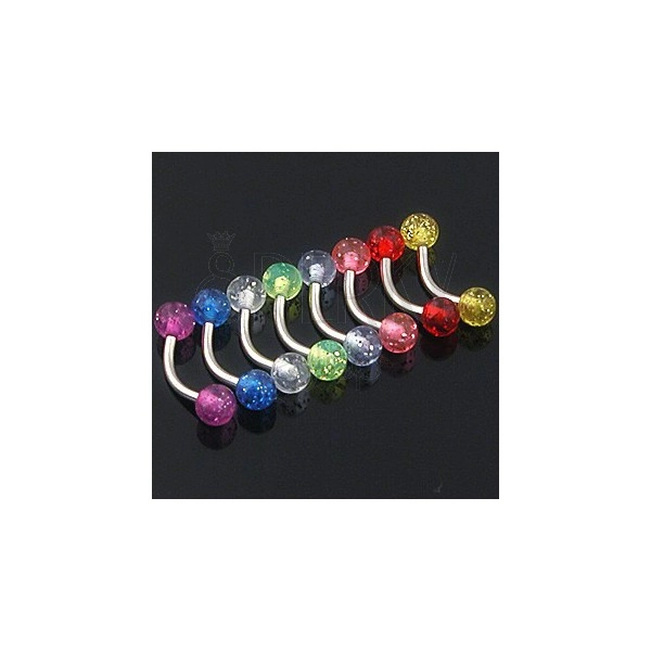 Piercing al sopracciglio - palline colorate con glitter