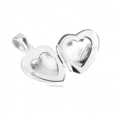 Ciondolo in argento 925 - medaglione, cuore simmetrico con intagli decorativi