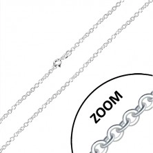 Catena in argento 925 - maglie rotonde unite su perpendicolare, 2,6 mm