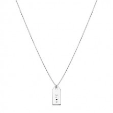 Diamante nero - collana in argento 925, targhetta brillante, scritta "HOPE"