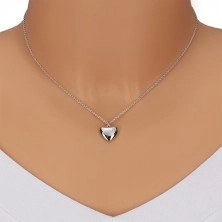 Collana in argento 925 - cuore brillante con stella e diamante