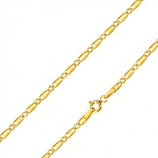 Catena in oro 14K - maglie ovali, maglie oblunghe con rettangolo, 550 mm
