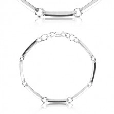 Bracciale in argento 925 - maglie strette brillanti unite con cerchi