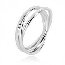 Anello triplo in argento 925 - anelli stretti brillanti che sono intrecciati uno all'altro