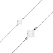 Bracciale in argento 925 - stella a quattro punte con smalto in color bianco, modello geometrico