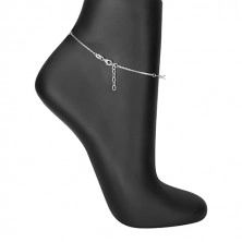 Braccialetto alla caviglia realizzato in argento 925 - triangoli brillanti, maglie angolari