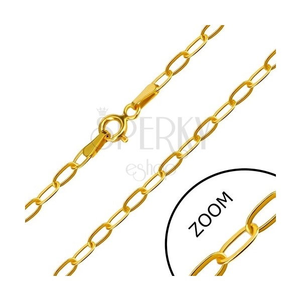 Bracciale in oro 14K - maglie ovali unite su perpendicolare, chiusura ad anello a molla, 200 mm