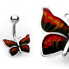 Piercing all'ombelico - farfalla brillante