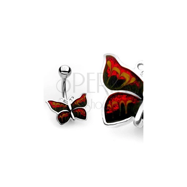 Piercing all'ombelico - farfalla brillante