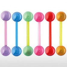 Piercing lingua - sfera colorata effetto perlato