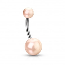 Piercing per ombelico con perla di imitazione