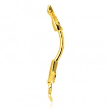 Piercing all'ombelico, in oro 585 - lucertola strisciante con coda in movimento