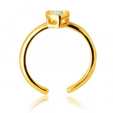 Piercing all'orecchio, in oro 14K - anello ornato con zircone in montatura a forma di cuore