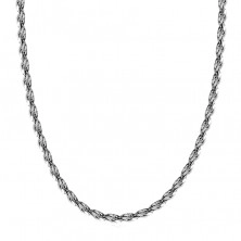 Catena in argento 925 - maglie brillanti e unite densamente a spirale, chiusura ad anello a molla