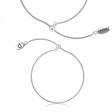 Bracciale in argento 925, con filettatura - catena a serpente, targhetta ovale con scrittura “FRIENDS”