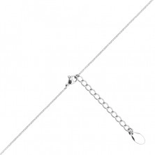 Collana in acciaio - anello con modello greco, pallina perlacea