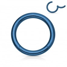 Piercing al naso o all'orecchio, in acciaio inox - anello semplice brillante, 0.8 mm, 10 mm