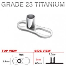 Microdermico sottocutaneo in titanio, 2 buchi, 2 mm