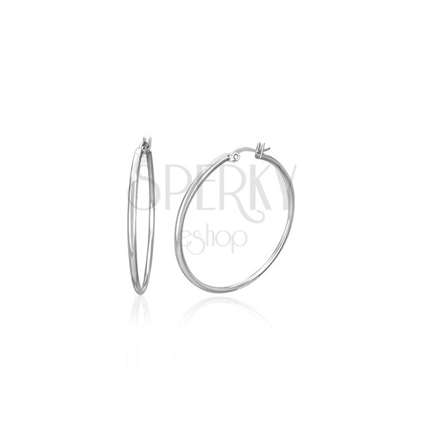 Orecchini realizzati in acciaio inossidabile - cerchi in colore argento, 19,5 mm