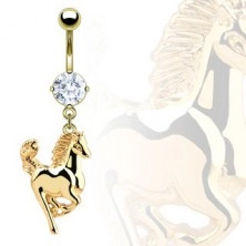 Piercing per ombelico - cavallino i colore dorato