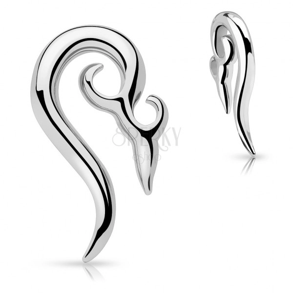 Piercing all'orecchio in acciaio inox - spirale decorativa