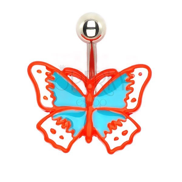 Piercing per ombelico fuso - farfalla retro