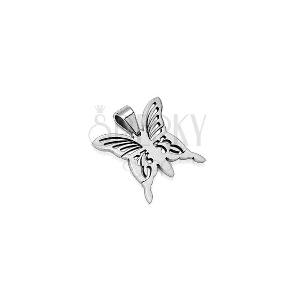 Ciondolo in acciaio inossidabile - farfalla di colore argento