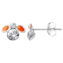 Orecchini in argento 925 - moschino arancione con zirconi chiari