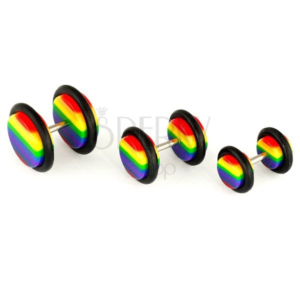 Plug falso all'orecchio - colori dell'arcobaleno