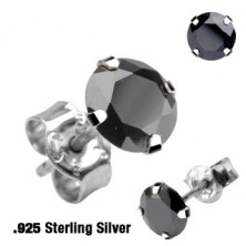 Orecchini a bottone d'argento 925 - rotondi, colori diversi