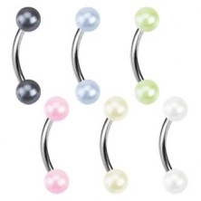Piercing al sopracciglio - due perle colorate