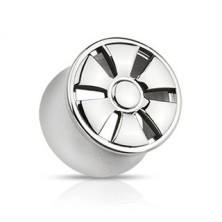 Plug all'orecchio in acciaio - sella, design disco della ruota