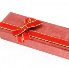 Scatola da regalo per catena - rossa, fiocco bicolore
