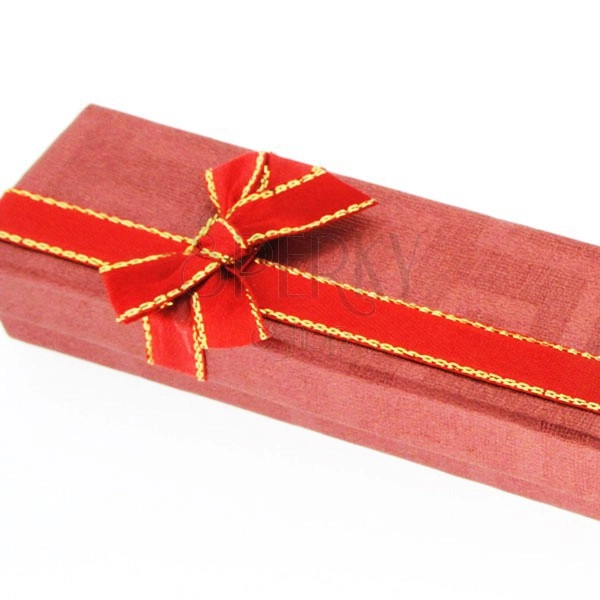 Scatola da regalo per catena - rossa, fiocco bicolore