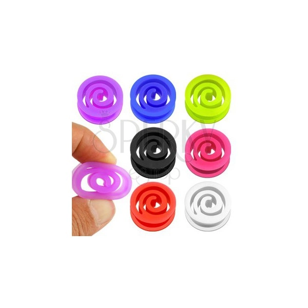 Plug all'orecchio spirale di materiale flessibile, diversi colori
