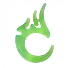 Espansore all'orecchio con simbolo Tribale - verde, 5mm