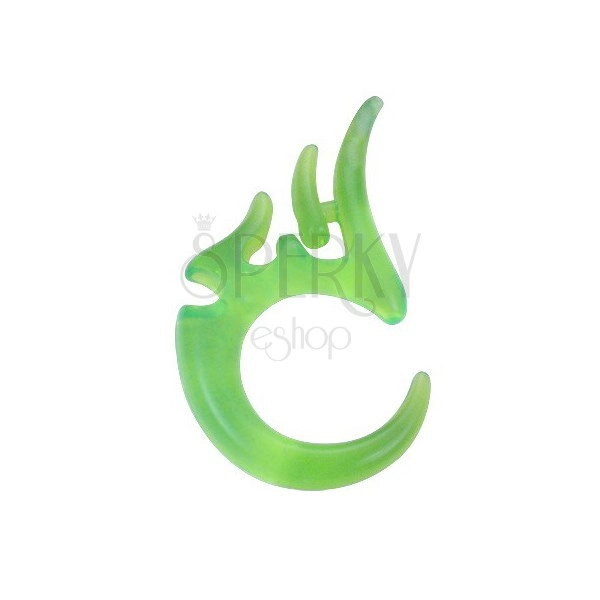 Espansore all'orecchio con simbolo Tribale - verde, 5mm