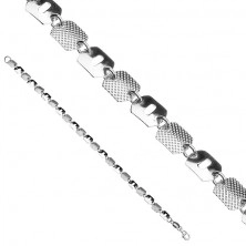 Bracciale in argento 925 - quadretti reticolati e lisci