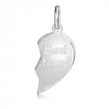 Ciondolo d'argento 925 per coppia - cuore diviso a metà Best friend