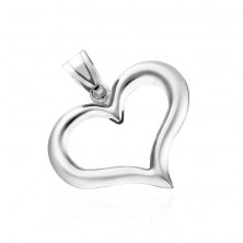 Ciondolo d'argento 925 - siluetta irregolare del cuore