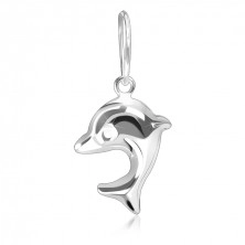 Ciondolo in argento 925 - baby delfino saltante, bilaterale