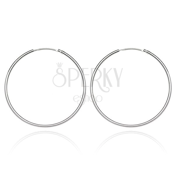 Orecchini in argento 925 - cerchi tenui, lisci, 22 mm