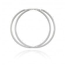 Orecchini a cerchio d'argento 925 - disegno semplice, liscio, 45 mm