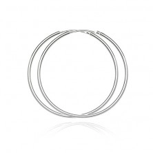 Orecchini in argento a cerchio 925 - superficie lucida e liscia, 55 mm