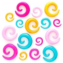 Expander all'orecchio - spirali lucidi in diversi colori