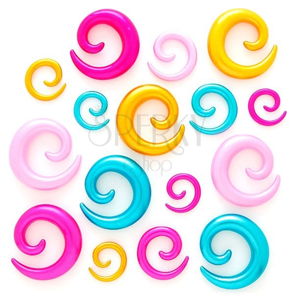 Expander all'orecchio - spirali lucidi in diversi colori