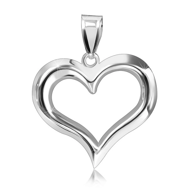 Ciondolo in argento 925 - linea del cuore tonda, lucida