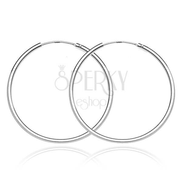 Orecchini in argento 925 - cerchi tenui, lisci, 30 mm