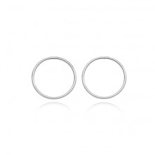 Orecchini in argento 925 - cerchi sottili lisci, 10 mm