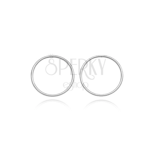 Orecchini in argento 925 - cerchi sottili lisci, 10 mm
